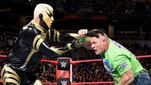 Goldust in action with John Cena.(WWE)