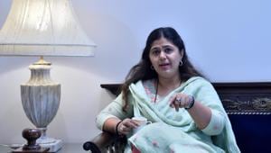 BJP leader Pankaja Munde said on Wednesday that the decision to deny tickets to some leaders in Maharashtra was taken at the state level.(Satish Bate/HT Photo) BJP leader Pankaja Munde said on Wednesday that the decision to deny tickets to some leaders in Maharashtra was taken at the state level.(Satish Bate/HT Photo)