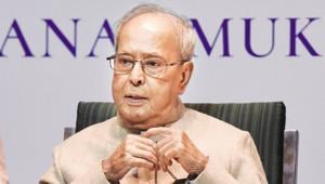 Former President Pranab Mukherjee said on Wednesday that he was not worried over the economic slowdown as “certain things” that are happening would have its impact.(Sonu Mehta/HT PHOTO) Former President Pranab Mukherjee said on Wednesday that he was not worried over the economic slowdown as “certain things” that are happening would have its impact.(Sonu Mehta/HT PHOTO)