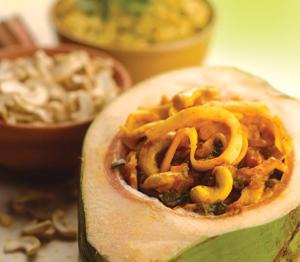 Tender coconut and cashew sukke at Goa Portuguesa. Even a regular fish curry tastes different, when done in the Hindu style, because of the different spice mix. Tender coconut and cashew sukke at Goa Portuguesa. Even a regular fish curry tastes different, when done in the Hindu style, because of the different spice mix.