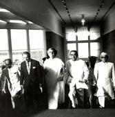 Prime Minister Indira Gandhi, who inaugurated the NCPA twice, is flanked by JRD Tata and Dr Jamshed Bhabha at the opening of the Tata Theatre on October 11, 1980. In her speech she is said to have opened with a quote that to her mind best described the importance of a cultural centre, “If I had two loaves of bread, I would sell one and buy hyacinths to feed my soul.”(NCPA) Prime Minister Indira Gandhi, who inaugurated the NCPA twice, is flanked by JRD Tata and Dr Jamshed Bhabha at the opening of the Tata Theatre on October 11, 1980. In her speech she is said to have opened with a quote that to her mind best described the importance of a cultural centre, “If I had two loaves of bread, I would sell one and buy hyacinths to feed my soul.”(NCPA)