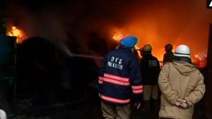 Fire broke out this morning in West Delhi’s Mundka area, reported news agency ANI.(ANI Photo) Fire broke out this morning in West Delhi’s Mundka area, reported news agency ANI.(ANI Photo)