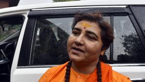 BJP MP Pragya Singh Thakur arrives to pay floral tributes to martyrs who sacrificed their lives during the 2001 terrorist attack on the Parliament in New Delhi on Friday.(Sanjeev Verma/HT PHOTO) BJP MP Pragya Singh Thakur arrives to pay floral tributes to martyrs who sacrificed their lives during the 2001 terrorist attack on the Parliament in New Delhi on Friday.(Sanjeev Verma/HT PHOTO)