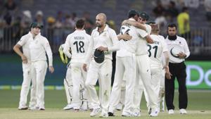 Australia vs New Zealand, 1st Test, Day 4, Perth.(AP) Australia vs New Zealand, 1st Test, Day 4, Perth.(AP)