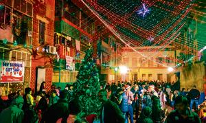 Christmas celebrations at Bow Barracks, a famous Anglo-Indian street of Kolkata.(Shutterstock) Christmas celebrations at Bow Barracks, a famous Anglo-Indian street of Kolkata.(Shutterstock)