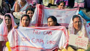 Local community members take part in a protest rally against the new Citizenship Amendment Act (CAA) in Jorhat, Assam, Dec.15, 2019.(PTI FILE) Local community members take part in a protest rally against the new Citizenship Amendment Act (CAA) in Jorhat, Assam, Dec.15, 2019.(PTI FILE)