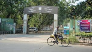 The protest was scheduled to take place outside the Fergusson College gate on Sunday at 4pm.(Milind Saurkar/HT Photo) The protest was scheduled to take place outside the Fergusson College gate on Sunday at 4pm.(Milind Saurkar/HT Photo)