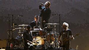 Navi Mumbai: Irish rock band U2 singer Bono with band members performs during a concert, in Navi Mumbai, Sunday, Dec. 15, 2019. (PTI Photo/Shashank Parade)(PTI12_15_2019_000248A) (PTI) Navi Mumbai: Irish rock band U2 singer Bono with band members performs during a concert, in Navi Mumbai, Sunday, Dec. 15, 2019. (PTI Photo/Shashank Parade)(PTI12_15_2019_000248A) (PTI)