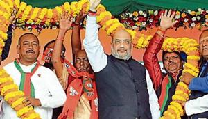 Amit Shah also focused on the nullification of Article 370, which gave Jammu & Kashmir special status, a long-standing provision of the BJP manifesto.(ANI) Amit Shah also focused on the nullification of Article 370, which gave Jammu & Kashmir special status, a long-standing provision of the BJP manifesto.(ANI)