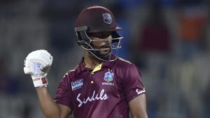West Indies player Shai Hope during the first One-Day International (ODI) against India, at MAC Stadium in Chennai.(PTI) West Indies player Shai Hope during the first One-Day International (ODI) against India, at MAC Stadium in Chennai.(PTI)