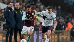 Soccer Football - Carabao Cup - Quarter Final - Aston Villa v Liverpool - Villa Park, Birmingham, Britain - December 17, 2019 Aston Villa's Trezeguet in action with Liverpool's Tony Gallacher REUTERS/Andrew Yates(REUTERS) Soccer Football - Carabao Cup - Quarter Final - Aston Villa v Liverpool - Villa Park, Birmingham, Britain - December 17, 2019 Aston Villa's Trezeguet in action with Liverpool's Tony Gallacher REUTERS/Andrew Yates(REUTERS)
