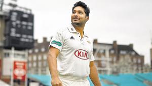 Kumar Sangakkara of Surrey looks on during the Surrey CCC Photocall at The Kia Oval.(Getty Images)