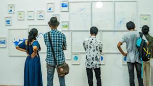 People looking at the installations at the Serendipity Arts Festival, Panaji, Goa.(HT Photo) People looking at the installations at the Serendipity Arts Festival, Panaji, Goa.(HT Photo)