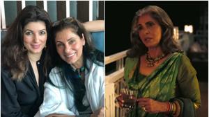Dimple Kapadia with Twinkle Khanna (L) and in a still from Tenet Dimple Kapadia with Twinkle Khanna (L) and in a still from Tenet