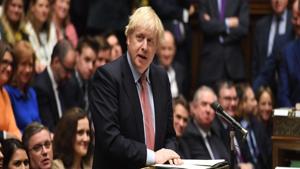 Britain's Prime Minister Boris Johnson speaks to the newly formed Parliament in London. Buoyed by a big new Conservative majority in Parliament, Johnson toughened his stand on Brexit, ruling out any extension of an end-of-2020 deadline to strike a trade deal with the European Union.(AP PHOTO.) Britain's Prime Minister Boris Johnson speaks to the newly formed Parliament in London. Buoyed by a big new Conservative majority in Parliament, Johnson toughened his stand on Brexit, ruling out any extension of an end-of-2020 deadline to strike a trade deal with the European Union.(AP PHOTO.)