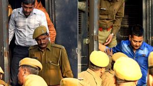 The four convicts were brought to the court around 3.25pm and were back in Jaipur central jail around 4.40pm after the sentencing. (ANI Photo) The four convicts were brought to the court around 3.25pm and were back in Jaipur central jail around 4.40pm after the sentencing. (ANI Photo)