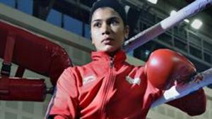Nikhat Zareen during the practice session.(Raj K Raj/HT PHOTO) Nikhat Zareen during the practice session.(Raj K Raj/HT PHOTO)