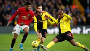 Manchester United's Marcus Rashford in action with Watford's Kiko Femenia and Christian Kabasele.(Action Images via Reuters) Manchester United's Marcus Rashford in action with Watford's Kiko Femenia and Christian Kabasele.(Action Images via Reuters)