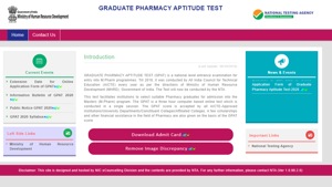 GPAT admit card 2020 out(NTA) GPAT admit card 2020 out(NTA)