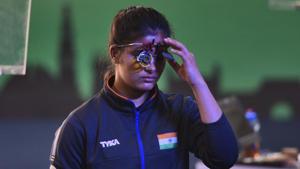 File image of India shooter Manu Bhaker.(Burhaan Kinu/HT PHOTO) File image of India shooter Manu Bhaker.(Burhaan Kinu/HT PHOTO)