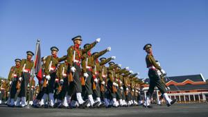 Newly commissioned army officers march during the 142nd passing out parade at Indian Military Academy (IMA), in Dehradun, on December 7.(PTI Photo) Newly commissioned army officers march during the 142nd passing out parade at Indian Military Academy (IMA), in Dehradun, on December 7.(PTI Photo)