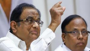 Congress leader P Chidambaram addresses the media at Tamil Nadu Congress Committee (TNCC) party office, in Chennai.(PTI) Congress leader P Chidambaram addresses the media at Tamil Nadu Congress Committee (TNCC) party office, in Chennai.(PTI)