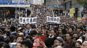 Hong Kong witnessed massive protests this year(HT File) Hong Kong witnessed massive protests this year(HT File)