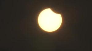 Solar eclipse witnessed in Ahmedabad.(Photo: ANI) Solar eclipse witnessed in Ahmedabad.(Photo: ANI)