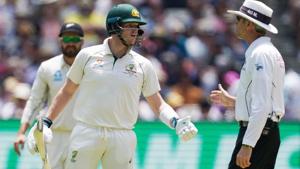 Steve Smith was involved in a heated spat with Nigel Llong(Twitter/Fox Cricket) Steve Smith was involved in a heated spat with Nigel Llong(Twitter/Fox Cricket)