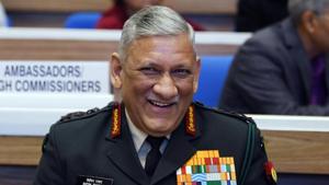 Chief of Army Staff Gen Bipin Singh Rawat during the launch of the Atal Bhujal Yojana, in New Delhi on Wednesday.(ANI Photo) Chief of Army Staff Gen Bipin Singh Rawat during the launch of the Atal Bhujal Yojana, in New Delhi on Wednesday.(ANI Photo)