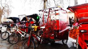 Cycle-rickshaws are increasingly visible in central London.(HT Photo) Cycle-rickshaws are increasingly visible in central London.(HT Photo)