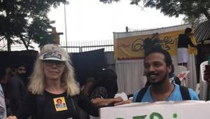Janne Mette-Johannson at the anti-CAA protest on Monday.(Facebook/Janne Mette-Johannson) Janne Mette-Johannson at the anti-CAA protest on Monday.(Facebook/Janne Mette-Johannson)