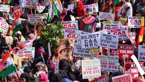 Members of Women India Movement display placards and raise slogans during a protest against the Citizenship (Amendment) Act (CAA), National Register of Citizenship (NRC) and National Population Register (NPR), in Bengaluru, December 26(PTI) Members of Women India Movement display placards and raise slogans during a protest against the Citizenship (Amendment) Act (CAA), National Register of Citizenship (NRC) and National Population Register (NPR), in Bengaluru, December 26(PTI)