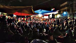 Protesters have been camping at Shaheen Bagh round-the-clock since December 15. (Hardeep Singh/ HT Photo)