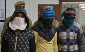 The accused in police custody on Saturday.(HT PHOTO) The accused in police custody on Saturday.(HT PHOTO)
