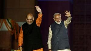 Prime Minister Narendra Modi and Home Minister Amit Shah at BJP headquarter in New Delhi.(Reuters Photo) Prime Minister Narendra Modi and Home Minister Amit Shah at BJP headquarter in New Delhi.(Reuters Photo)