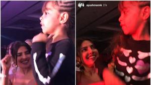 Ayushmann Khurrana’s daughter Varushka with Priyanka Chopra. Ayushmann Khurrana’s daughter Varushka with Priyanka Chopra.