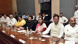 Ministers in Maharashtra government during the first ministerial conference chair by Chief Minister Uddhav Thackeray after the expansion of the state cabinet, in Mumbai on Dec 30, 2019. (ANI Photo) Ministers in Maharashtra government during the first ministerial conference chair by Chief Minister Uddhav Thackeray after the expansion of the state cabinet, in Mumbai on Dec 30, 2019. (ANI Photo)