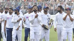 Virat Kohli and the Indian test side.(PTI) Virat Kohli and the Indian test side.(PTI)