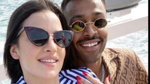 Hardik Pandya with Natasa Stankovic.(Instagram) Hardik Pandya with Natasa Stankovic.(Instagram)