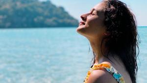 Alia Bhatt soaks in some sun during her beach vacation. Alia Bhatt soaks in some sun during her beach vacation.
