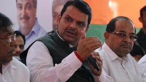 Fadnavis, however, didn’t take any names while firing the “Matoshree in Delhi” barb.(PTI) Fadnavis, however, didn’t take any names while firing the “Matoshree in Delhi” barb.(PTI)