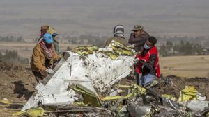 File photo dated March 11, 2019, rescuers work at the scene of an Ethiopian Airlines plane crash south of Addis Ababa, Ethiopia.(AP File Photo) File photo dated March 11, 2019, rescuers work at the scene of an Ethiopian Airlines plane crash south of Addis Ababa, Ethiopia.(AP File Photo)