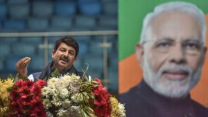 BJP Delhi chief Manoj Tiwari addresses a gathering in New Delhi, on December 30, 2019.(PTI Photo) BJP Delhi chief Manoj Tiwari addresses a gathering in New Delhi, on December 30, 2019.(PTI Photo)