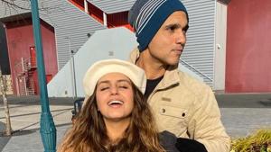 Mudassar Aziz and Huma Qureshi rang in the New Year in Europe. Mudassar Aziz and Huma Qureshi rang in the New Year in Europe.