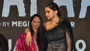 Deepika Padukone and Laxmi Agarwal at the song launch of Chhapaak.(Varinder Chawla) Deepika Padukone and Laxmi Agarwal at the song launch of Chhapaak.(Varinder Chawla)