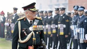 India's first Chief of Defence Staff (CDS) Gen Bipin Rawat inspects the Guard of Honour, at South Block lawns, in New Delhi on Wednesday.(Arvind Yadav/HT PHOTO) India's first Chief of Defence Staff (CDS) Gen Bipin Rawat inspects the Guard of Honour, at South Block lawns, in New Delhi on Wednesday.(Arvind Yadav/HT PHOTO)