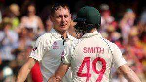 File image: Australia’s Marnus Labuschagne (L) celebrates scoring a century (100 runs) with Steve Smith.(AFP) File image: Australia’s Marnus Labuschagne (L) celebrates scoring a century (100 runs) with Steve Smith.(AFP)