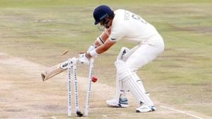 England's Stuart Broad is bowled by South Africa's Kagiso Rabada.(REUTERS) England's Stuart Broad is bowled by South Africa's Kagiso Rabada.(REUTERS)