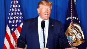 US President Donald Trump delivers remarks following the U.S. Military airstrike against Iranian General Qassem Soleimani in Baghdad, Iraq, in West Palm Beach, Florida, U.S., January 3, 2020.(Reuters photo) US President Donald Trump delivers remarks following the U.S. Military airstrike against Iranian General Qassem Soleimani in Baghdad, Iraq, in West Palm Beach, Florida, U.S., January 3, 2020.(Reuters photo)